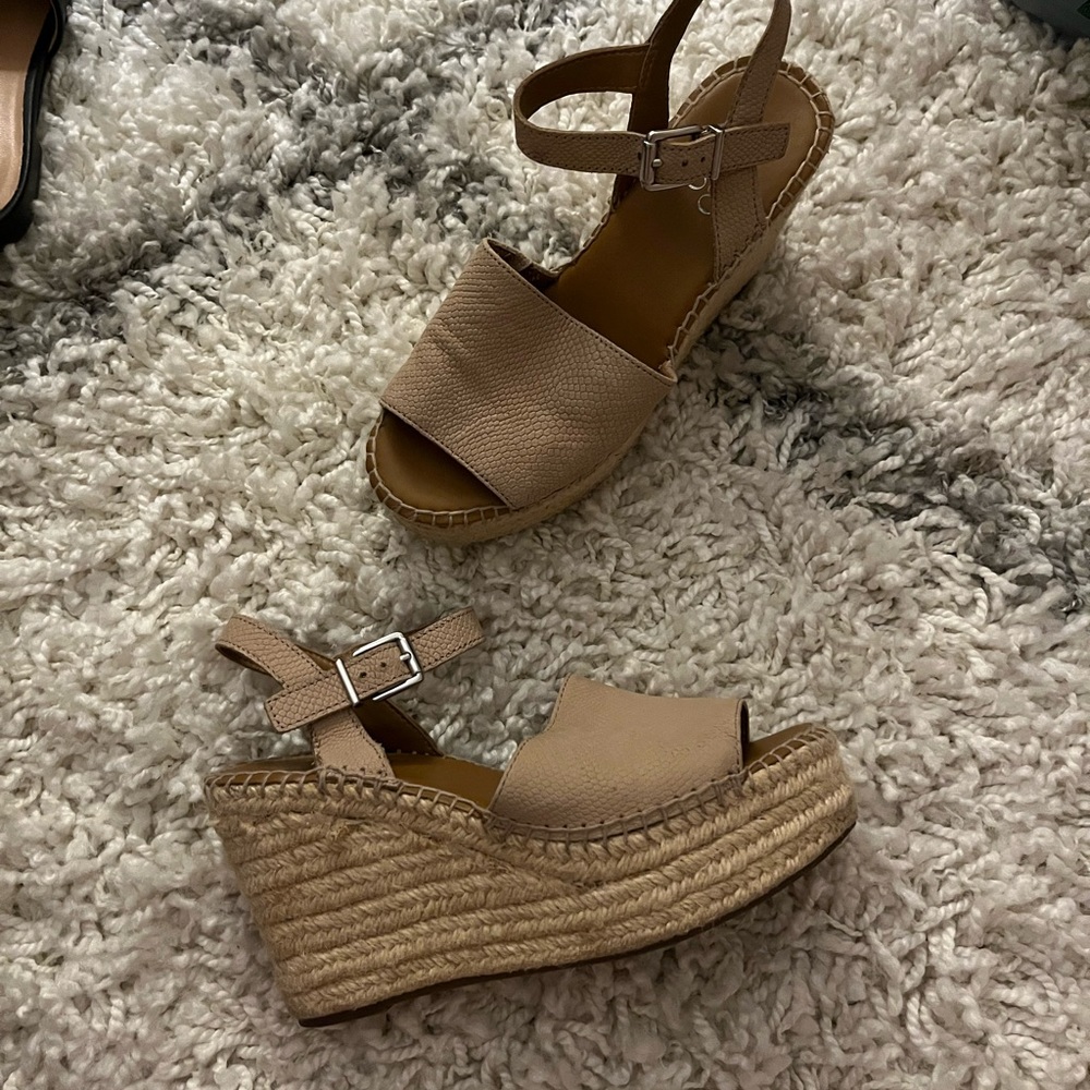 Franco Sarto Beige Wedges